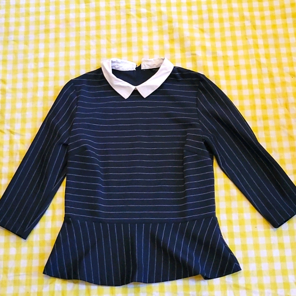 Ann Taylor top blue and white